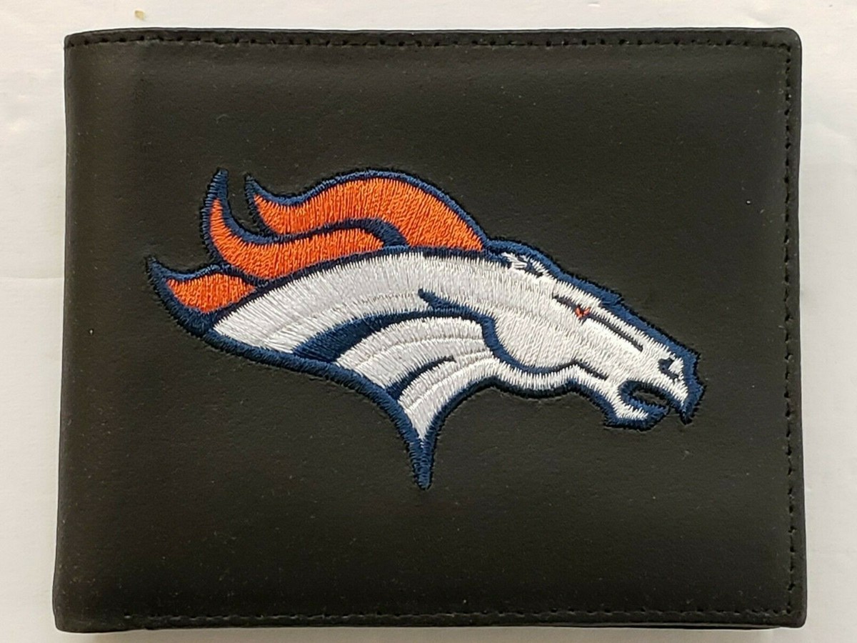 NFL Denver Broncos Bill Fold Leather Wallet, New (Embroidered Logo