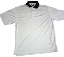 FootJoy FJ Shirt Mens Large Gray Solid Short Sleeve Golf Polo Button with Flaws