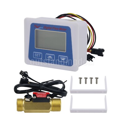 Electronic Intelligent Water Flow Meter 1/2  External Thread Flow Sensor ot25