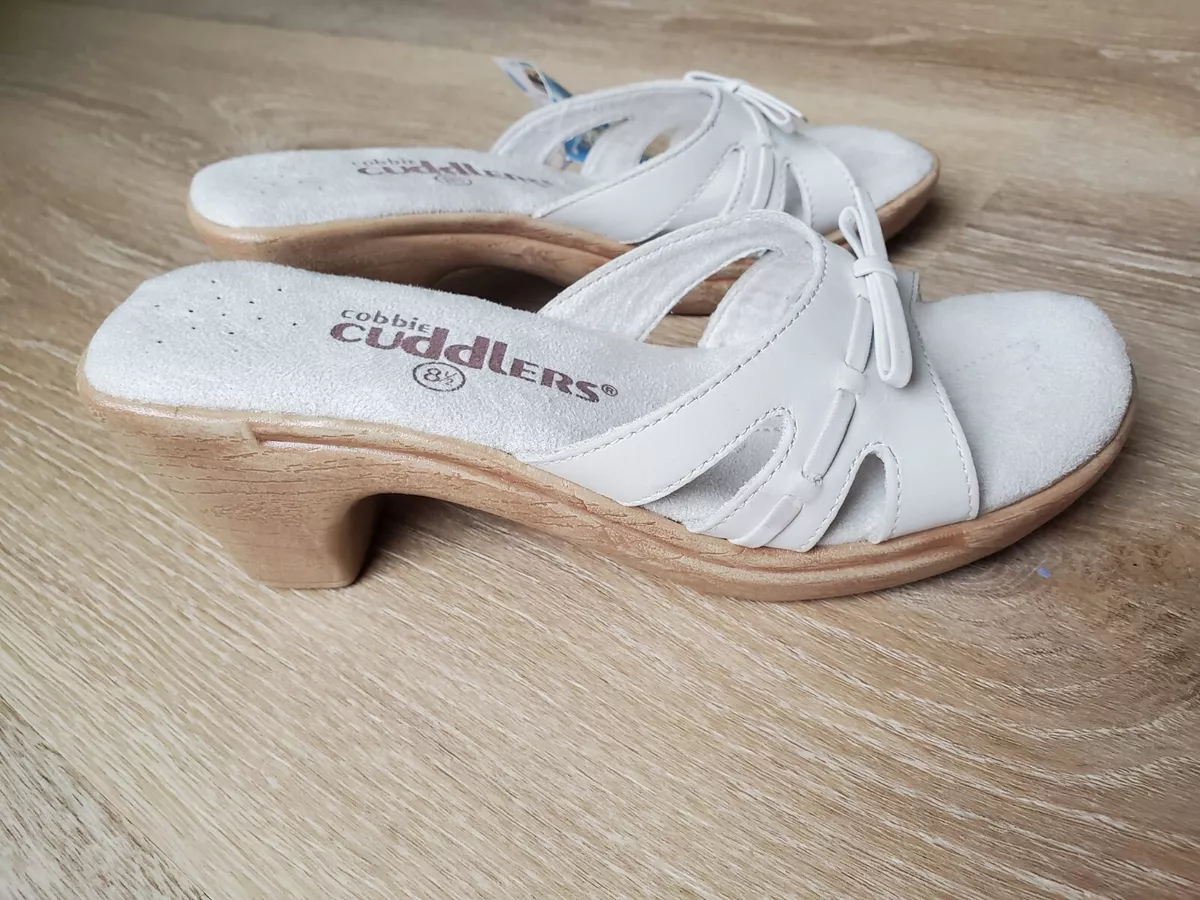 Cobbie Cuddlers Womens Pink Leather Suede Casual Slide Sandal