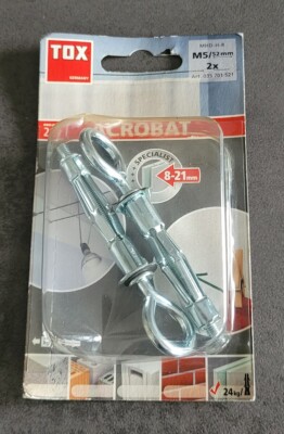 TOX ACROBAT Metalldübel M5x52mm + MHD-H-R geschlossene Ösenschrauben