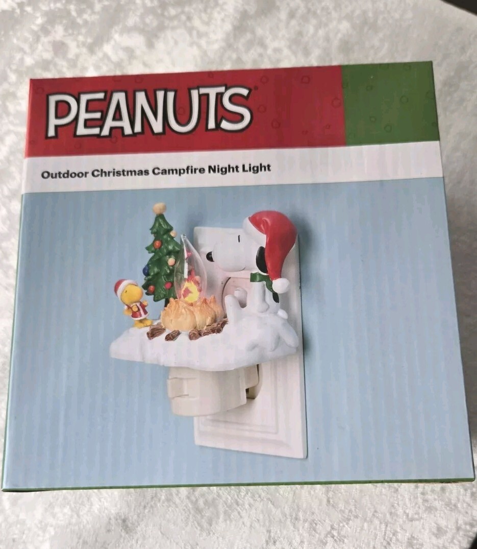 Peanuts Snoopy Woodstock Christmas Campfire Night Light Flickering Light NEW eBay