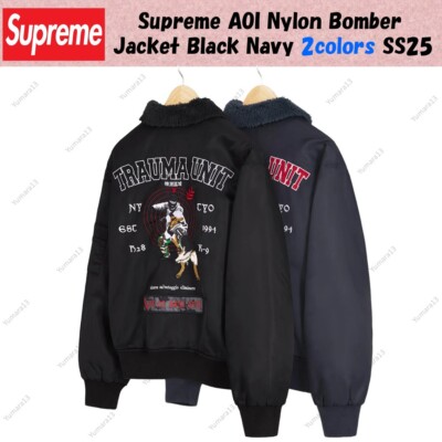 ジャケット・アウター supreme aoi nylon bomber jacket xl Supreme AOI Nylon Bomber Jacket Navy Men's - SS25 - US