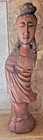 Antique Hand Carved  Wood Oriental Asian Statue 12" Tall — photo 1