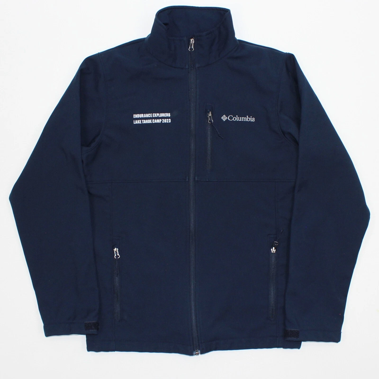 Columbia Blue Softshell Jacket Mens Size Small Endurance Explorers Lake Tahoe