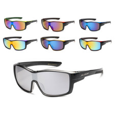 X Loop Sunglasses Wrap Around Plastic Frames Multi Mirror Lenses Cycling For Men