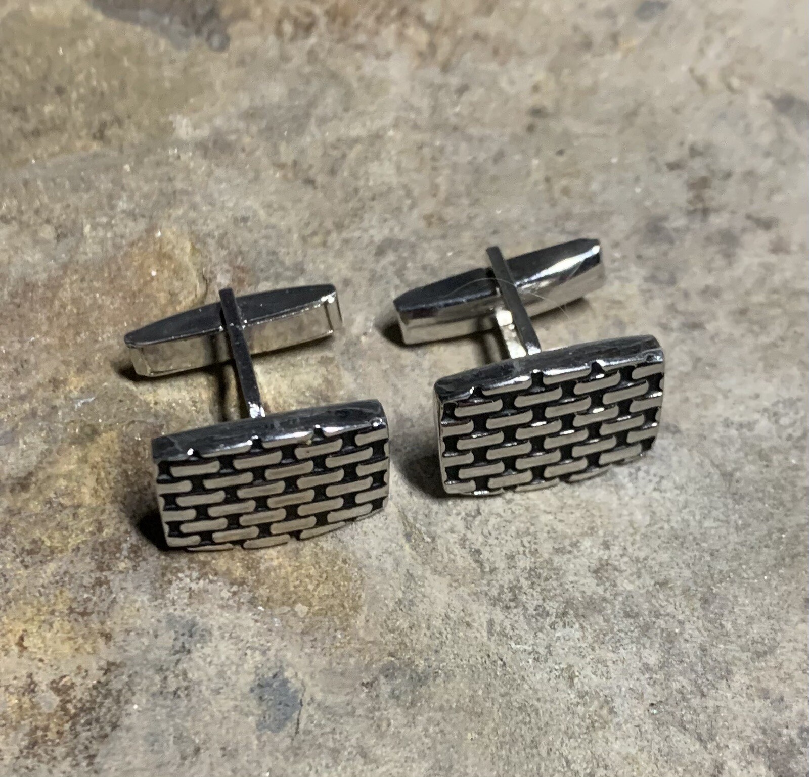Vintage Rectangular Cuff Links. Okay Condition - image 1