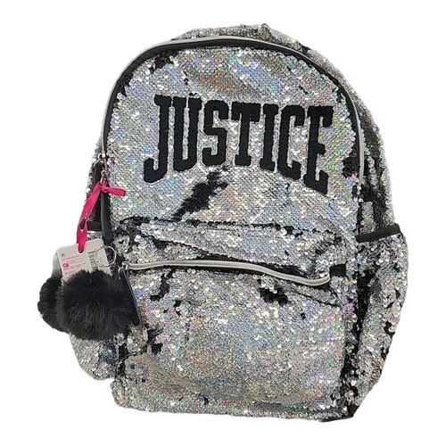 Zaino scuola Justice Girls paillettes nuovo con etichetta collezione - Foto 5 di 6