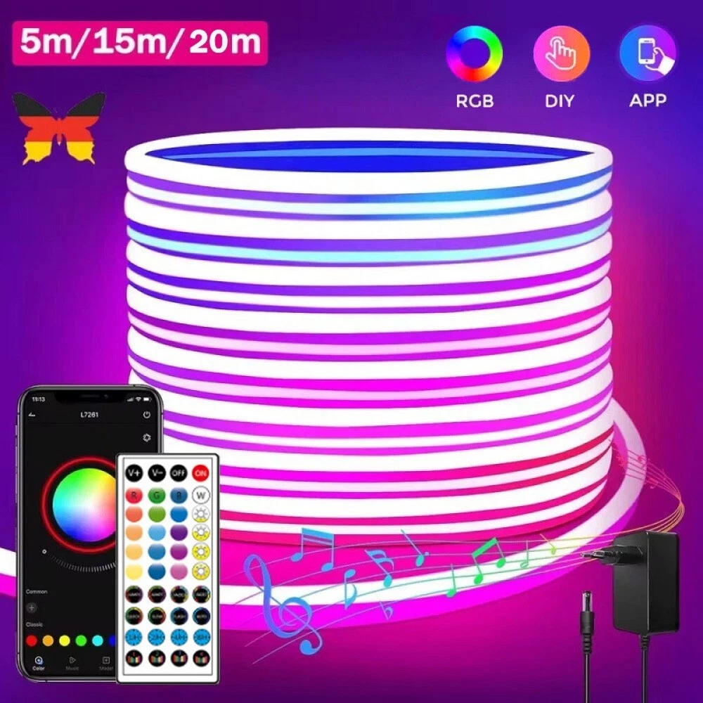 Fernbedienung Für Led Streifen 12V 230V 1m 2m 3m 5m Lichtschlauch Farbwechsel LED Band Streifen RGB Stripe Lichtleiste Led Selbstklebend