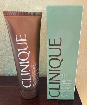 CLINIQUE SELF SUN BODY TINTED LOTION - MEDIUM/DEEP (A89) BROKEN SEAL