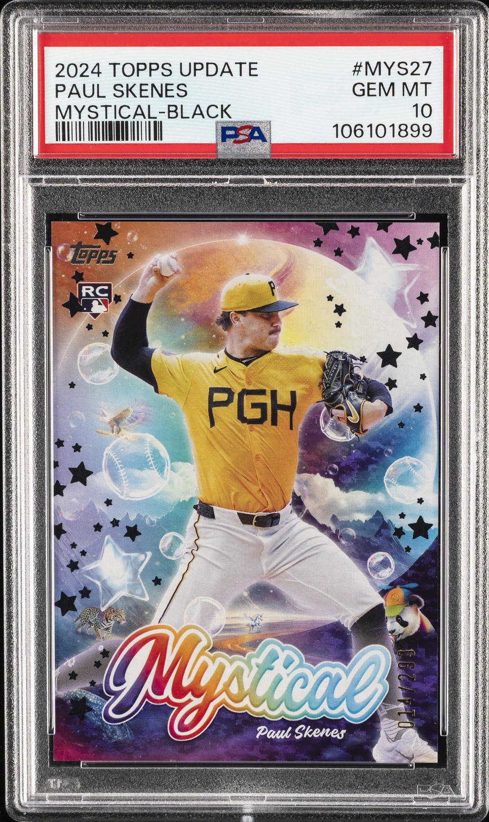 2024 TOPPS UPDATE MYSTICAL BLACK #MYS27 PAUL SKENES 14/299 PSA 10