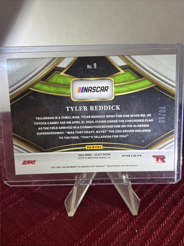 2024 Panini Select Sights of Victory Tyler Reddick No. 9 Red /99 - Image 2 of 2