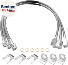 89715 Stainless Brake Lines Hose Front and Rear Kit for 4-6" Lift, Stainless Ste