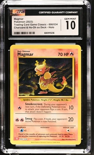 2023 Pokemon  #006/034 Magmar CGC 10 Charizard & Ho-Oh ex Deck,Holo