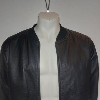 TCM Lederjacke Bomberjacke Schwarz Vintage L Biker Style