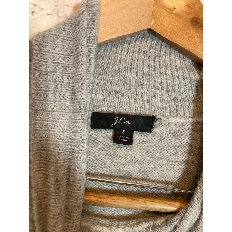 J. Crew Sweater Dress Women Small Wool Alpaca Blend Light Gray Mock Neck Stretch - Image 3 of 4