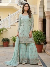 Salwar Kameez Pakistani Indian Wedding Party Wear Dress Bollywood Sharara Suit