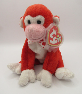 TY BEANIE BABY VALENTINE - LOVE MONKEY - NEUWERTIG - NICHT MEHR PRODUZIERT MIT ETIKETT