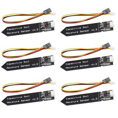 6PCS Capacitive Analog Soil Moisture Sensor 3.3-5.5V Corrosion Resistant Humi...