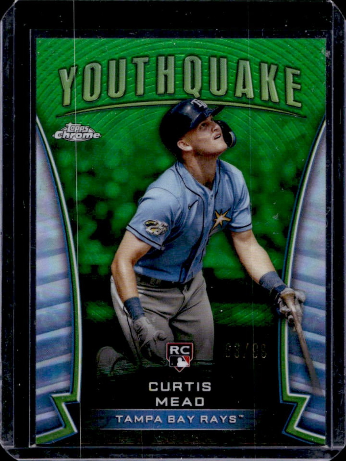 2024 Topps Chrome Curtis Mead Youthquake RC Green Refractor Rookie #/99 Rays