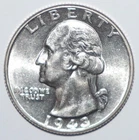 1943 Washington Quarter CHOICE BRILLIANT UNCIRCULATED (I221)