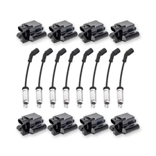 ENA 8 Pack D581 UF271 Square Ignition Coils and 748EE Spark Plug Wires Set Co...
