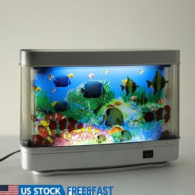 Rotating Electric Aquarium Lamp Sensory Nightlight Indoor Relaxation Therapy New