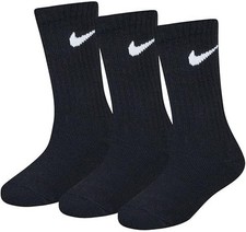 Nike Kids Basic Cushioned Crew Socks 3-Pack Vary in Size and Color New with Tag