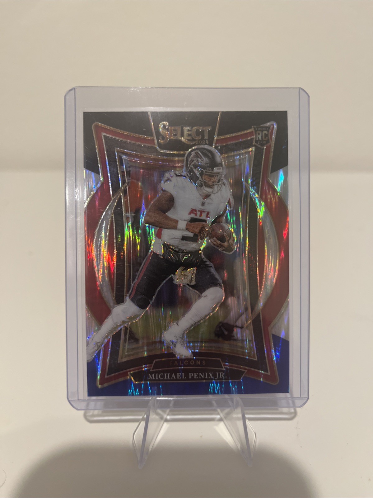 2024 Panini Select - Concourse Michael Penix Jr. #80 Red & Blue Shock Prizm (RC)