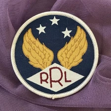 POLO RALPH LAUREN BRAND NEW DOUBLE RL WINGS PATCH 2.5 INCH Sew-On Navy Blue Star