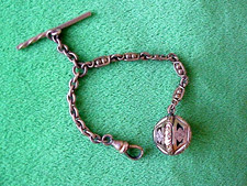 Antique Gold Filled/Plated Ornate Pocketwatch Watch Fob w/Chain - Help ID mark