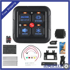 Auxpower A24 4 Gang Rgb Backlit Switch Panel Automatic Dimming 3 Lighting Modes