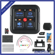 Auxpower A24 4 Gang RGB Backlit Switch Panel Automatic Dimming 3 Lighting Modes