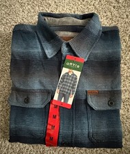 Orvis Classic Collection Flannel Shirt Men MEDIUM Blue Plaid Outdoor NWT
