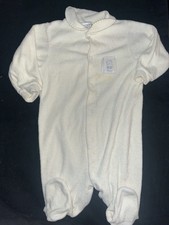Vintage Carter's Ivory 3-6 Months Embroidered Bear Footed sleeper