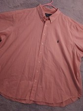 Polo Ralph Lauren Shirt Men 4XB 4XL BIG Lightweight Oxford Salmon Preppy Classic
