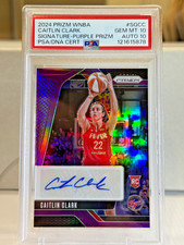 2024 Panini Prizm WNBA - Signatures Rookie Caitlin Clark Purple Prizm /49 PSA 10