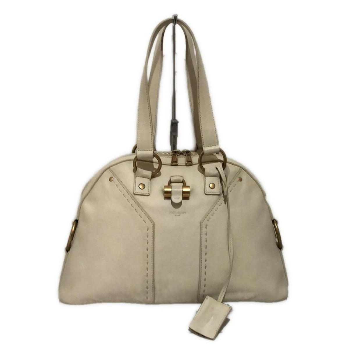 SAINT LAURENT (YSL) Borsa a mano Yves Saint Laurent M in pelle bianca tote bag YSL autentica