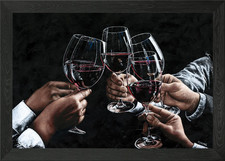 A Toast to Friendship Framed Wall Art Poster Canvas Print Picture