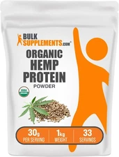 BulkSupplements.com Organic Hemp Protein Powder - Organic Hemp Protein, High ...