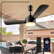 Ceiling Fans with Lights,28" LED Fan Light Hanging with Hook,Plug in Ceiling Fan