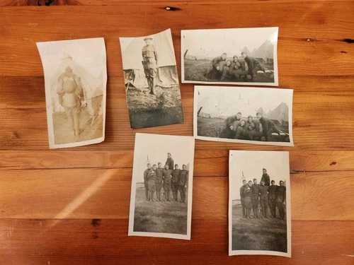 6 Piece Vintage Photo Lot,US Military,WW1 era, Camp Mills,NY