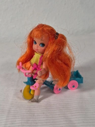 1966 Mattel Liddle Kiddle Skediddle Tracy Trikediddle With Tricycle & Wagon