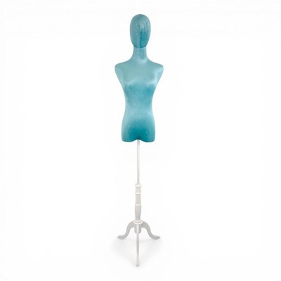 Premium grüner Samt weiblicher Kunststoff Torso mit höhenverstellbarem Holzständer