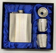 6 Piece Stainless Steel Flask Shot Cups Gift Set - 7 ounces