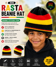Bright Rasta Beanie for kids' style handmade multicolor fashion kids unisex