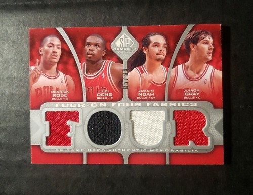 2009/10 4 on 4 UD SP Game used Derrick Rose +7 more serial# 05/99 - Picture 4 of 4