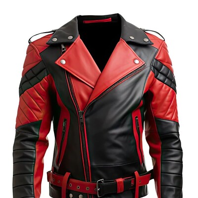 Stylish Two Tone Biker Gear Durable Motorcycle Cafe Racer Jacket Bomber Style