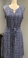 NWT Ann Taylor 10 Sleeveless Geometric Blue Lined $88 Retail