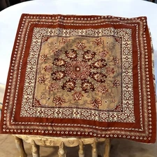 Pottery Barn 27x23 Pillow Cover Euro Sham Floral Beige Mustard Rust Zipper-